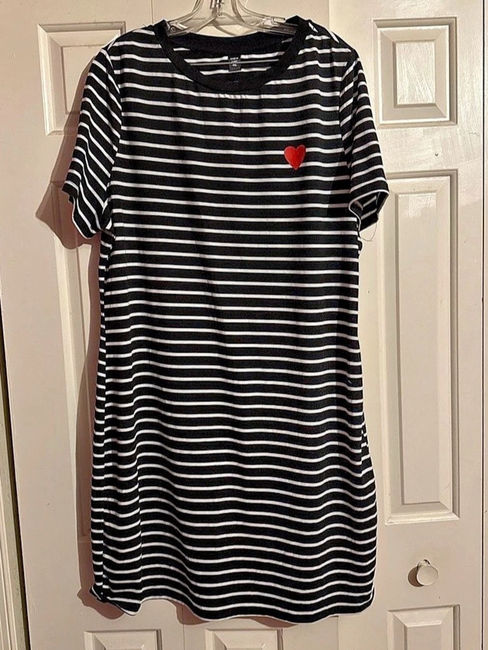 SHEIN Striped Mini Bodycon Dress in Black & White Size 4XL Like New